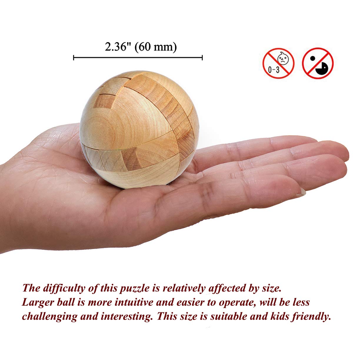 ORANGLES Wooden Puzzle Magic Ball | Brain Teaser Game - angled perspective - presenting advantages - Image 4 of 6 | fits any environment | Purchase Wooden Puzzle Magic Ball | Brain Teaser Game Michigan | Free Shipping ORANGLES
